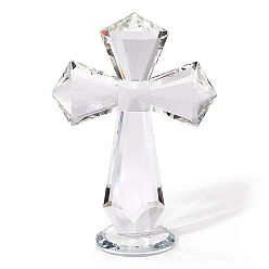 Clair Ornements en verre en forme de croix, pour la décoration d'église, décoration de bureau de bureau à domicile, clair, 100x49.5x147mm