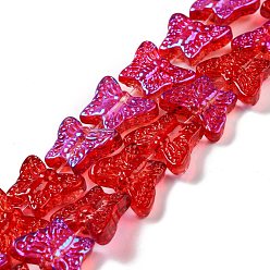 (123L) Белый крем непрозрачный блеск Прозрачные стеклянные бусины, butterfy, огнеупорный кирпич, 12.5x15.5x5 мм, отверстие : 1 мм, около 25 шт / нитка, 9.84 дюйм (25 см)