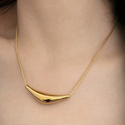 Настоящее золото 18K 304 ожерелья из нержавеющей стали в форме дуги для женщин, реальный 18 k позолоченный, 15.83 дюйм (40.2 см)