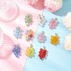 Золотой 10 шт. круглые подвески кошачий глаз украшения, с 304 из нержавеющей стали Lobster Claw застежками, золотые, 40~41 мм