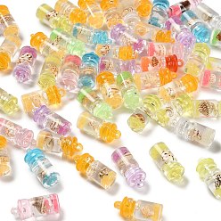 (52) Непрозрачная лаванда Светящиеся подвески из эпоксидной смолы, бутылка желаний, с оболочкой, светится в темноте, разноцветные, 20~24.5x10~10.5 мм, отверстие : 2 мм