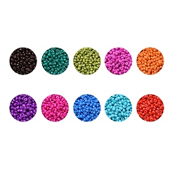 Mixed Color 6/0 Baking Paint Glass Seed Beads, Round, Mixed Color, 6/0, 4~5x3~4mm, Hole: 1~2mm, 10 colors, about 900pcs/color, 9000pcs/set