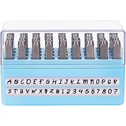 Синий Хромовые марки, включая букву a ~ z и цифру, синие, 62x7x7 мм, 36 шт / коробка