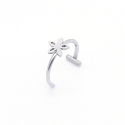 Цветок Антикоррозийные 304 нержавеющая сталь 20 калибр поддельные кольца для губ пирсинг украшения, украшения для тела с шпильками в носу, цвет нержавеющей стали, цветок, 10 мм, штифты : 0.8 мм
