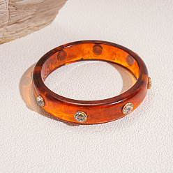 Шоколадный Модные браслеты из акрила и страз для женщин, кольцо, цвет шоколада, внутренний диаметр: 3-1/8 дюйм (8 см)