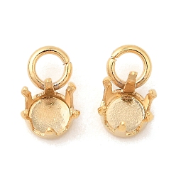 Золотой Ионное покрытие (ip) 304 подвески из нержавеющей стали со стразами, закрепки-когти, полированный, плоско-круглые, золотые, пригодный для стразов 5.5 мм, 9.5x6.5x5 мм, отверстие : 1.8 мм