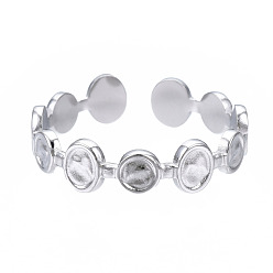 Нержавеющая Сталь Цвет Не тускнеет 304 плоское круглое открытое манжетное кольцо из нержавеющей стали, массивное кольцо для женщин, цвет нержавеющей стали, размер США 7 (17.3 мм)