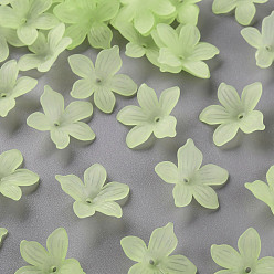 Зелено-Желтый Матовые акриловые колпачки из бисера, 20x21.5x4.5 мм, отверстие : 1.6 мм, Около 1630 шт / 500 г