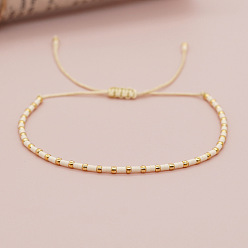 (404) Непрозрачное AB Кислое яблоко Стеклянные бусины плетеные браслеты из бисера, Браслеты из плетеного синтетического волокна для женщин, цветочный белый, 11.02 дюйм (28 см)