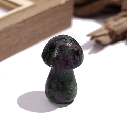 Рубин В Цоизита Натуральный рубин в украшениях из цоизита, украшения для дома, гриб, 22x36 мм