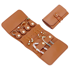 Верблюжий Портативные дорожные футляры для ювелирных изделий из искусственной кожи с металлическими застежками, прямоугольные, верблюжие, 10x6x2.75 см