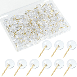 Золотой Круглые пластиковые канцелярские кнопки, с железными контактами, для фото стены, карты, доска объявлений или пробковые доски, золотые, 20x9 мм, 100 шт / комплект