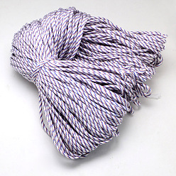 Синий 7 внутренние сердечники веревки из полиэстера и спандекса, с узорами, для изготовления браслетов из веревки и шнурков для обуви, синие, 4 мм, около 109.36 ярдов (100 м) / пачка, 420~500 г / пачка