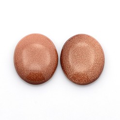 Камень с Пылевым Золотом Кабошоны из камня, овальные, синтетических Голдстоуна, 30x22x6~8 мм