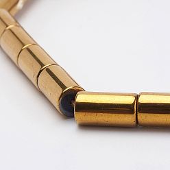 с Золотистым Покрытием Электролитические магнитные синтетические гематитовые нити, колонка, класс А, с золотым покрытием, 6.5x12 мм, отверстие : 1 мм, около 31 шт / нитка, 15.74 дюйм