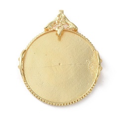 Золотой Сеттинги для кулона (кабошонов), латунь , долговечный, стойки покрытие, плоско-круглые, золотые, лоток : 40 мм, 54x45x8 мм, отверстие : 5 мм