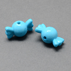 Темно-Голубой Сплошной цвет акриловые бусины, конфеты, глубокое синее небо, 12x21x12 мм, Отверстие : 2 мм , около 389 шт / 500 г