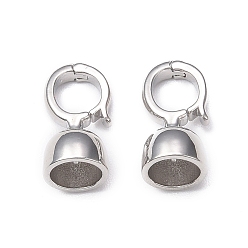 Платина Латунная обшивка стойки с застежками, без кадмия и без свинца, долговечный, платина, 14.5x7 мм, отверстие : 5x5.5 мм