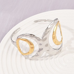 Золотой & Цвет Нержавеющей Стали 304 женские браслеты-манжеты из нержавеющей стали, бантом, ионное покрытие (ip), золотые и нержавеющая сталь цвет, 1-5/8 дюйм (4 см), внутренний диаметр: 2-1/8 дюйм (5.4 см)