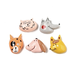 Mixed Shapes Симпатичные кабошоны из смолы с животными, разнообразные, 19~24x17.5~22.5x9~10 мм