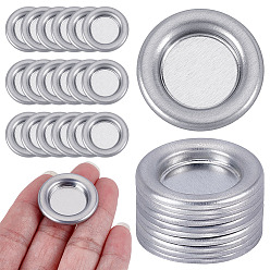 Platinum 100Pcs Tinplate Incense Burner Holder, Incense Cone Tray, Flat Round, Platinum, 29x4mm