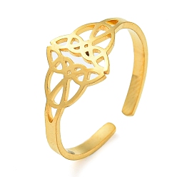 Золотой 304 регулируемые открытые кольца из нержавеющей стали, модные украшения для рук, золотые, 9 мм, внутренний диаметр: 18.5 мм