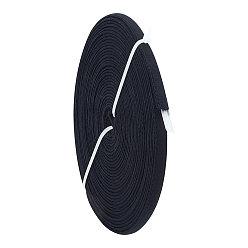 Black Plastic Shaper Pipings, with Cotton Cloth Outsourcing, Garment Accessories, Black, 10mm, 12 yards/roll