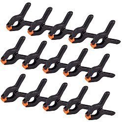 Black Plastic Nylon Spring Clamps Clip, Jaw Opening, DIY Woodworking Tools, Black, 6.5x5.6x0.8cm