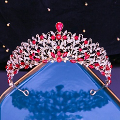 Рубин Ободки для волос с короной из сплава и стразами, элегантный головной убор на день рождения или в подарок взрослому человеку, рубин, 150 мм