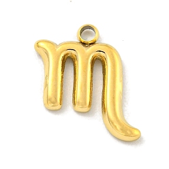 Скорпион Настоящее 18k позолоченное вакуумное покрытие pvd 304 подвески из нержавеющей стали, обереги двенадцати созвездий, Скорпион, 10.5x9.5x1.8 мм, отверстие : 1.2 мм