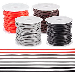 (52) Непрозрачная лаванда 20 м полая труба ПВХ трубчатый шнур из синтетического каучука, с пластиковой катушкой 4шт., разноцветные, 2 мм, отверстие : 1 мм, 4 цветов, 5 м / цвет