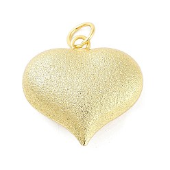Real 18K Gold Plated Rack Plating Brass Pendants, with Jump Ring, Cadmium Free & Lead Free, Long-Lasting Plated, Heart, Real 18K Gold Plated, 30x30.5x11.5mm, Hole: 6.5mm