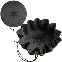 Шестиугольник Мешочки для игральных костей из искусственной кожи в стиле викингов с завязками, темно-серый, шестиугольник, 27.2~27.8x27.2~27.8x0.2 см