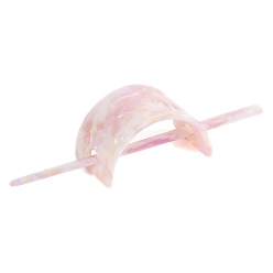 Бледно-Розовый Палочки для волос из ацетата целлюлозы, арка, розовый жемчуг, 30x115x40 мм