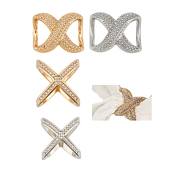 Платиновый & Золотой 4 шт. 4 стили цинковый сплав, стразы, зажимы для шарфа, броши-пряжки для шалей и женщин, платиной и золотом, 30~31.5x28.5~38x17~29 мм, 1 шт / стиль