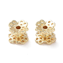 Light Gold Рейка из латунной проставки, долговечный, без свинца и без кадмия, цветок, волнистый край, золотой свет, 5.5x4.5 мм, отверстие : 1 мм