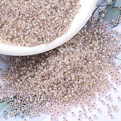 (RR1023) Silverlined Light Blush AB MIYUKI Round Rocailles Beads, Japanese Seed Beads, 11/0, (RR1023) Silverlined Light Blush AB, 2x1.3mm, Hole: 0.8mm, about 50000pcs/pound