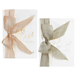 (52) Непрозрачная лаванда 1 набор буклетов свадебных клятв, включая его и ее карты обета, лента, разноцветные, 135~1050x35~200x0.1~8 мм