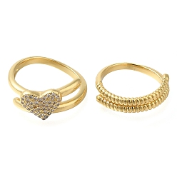 Настоящее золото 16K Набор регулируемых колец из латуни с микропаве из кубического циркония, без кадмия и без свинца, реальный 16 k позолоченный, 8 мм, внутренний диаметр: 18 мм, кольца 2: внутренний диаметр: 19мм, крест:10x12мм.