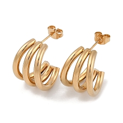 Золотой Вакуумное покрытие pvd 201 серьги-гвоздики в форме луны из нержавеющей стали, с 304 штифта из нержавеющей стали, золотые, 18.5x14 мм