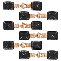 Черный 6 Пряжка из искусственной кожи, со сплавочной фурнитурой, для сумки свитер куртка пальто, аксессуары для шитья своими руками, чёрные, 153x36x5 мм