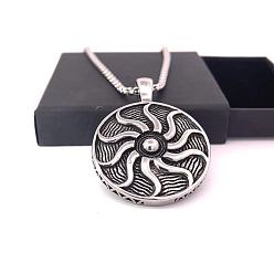 Нержавеющая Сталь Цвет Винтажные мужские ожерелья с подвеской в виде солнца из нержавеющей стали, цвет нержавеющей стали