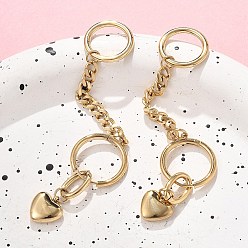 Настоящее золото 18K Серьги из 304 нержавеющей стали, подвеска в виде сердца с цепочкой, реальный 18 k позолоченный, 71.5x16 мм