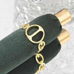 Letter I Латунные открытые манжеты для женщин, буквы, стойки покрытие, долговечный, без кадмия и свинца, покрыто настоящим 18k золотом, Буква "i", 16.5 мм