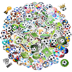 Football 5Bags 2 Styles Self-Adhesive Tag Stickers, Paper Stickers, for Party, Decorative Presents, Football, 21~68x31~69x0.2mm