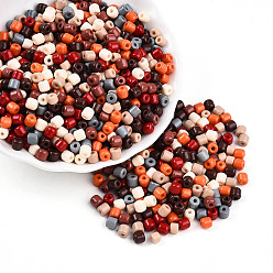 (52) Непрозрачная лаванда Стеклянный бисер непрозрачных цветов, баррель, разноцветные, 4~5x4~4.5 мм, отверстие : 1.4~1.6 мм, Около 3460 шт / фунт