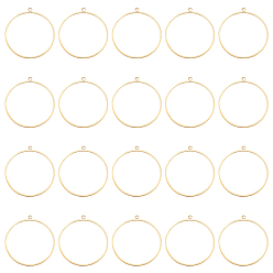 Золотой 20 латунные подвески шт., круглые кольца, золотые, 37.5x35x1 мм, отверстие : 1.6 мм