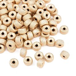 Настоящее золото 24K Экологически чистые латунные бусины-распорки, долговечный, без свинца и без кадмия, плоский пончик, реальный 24 k позолоченный, 6x3.5 мм, отверстие : 1.4 мм