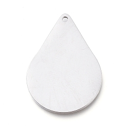 Нержавеющая Сталь Цвет Устойчивые к потускнению 304 подвески из нержавеющей стали, зеркальная полировка, штамповка пустой метки, лазерная резка, слеза, цвет нержавеющей стали, 23.5x17x0.8 мм, отверстие : 1.2 мм