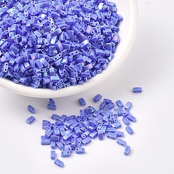 (HTL483) Непрозрачный Барвинковый AB Миюки половина бусины тила, японский бисер, 2 отверстие, непрозрачные цвета AB, (htl 483) непрозрачный барвинок ab, 5x2.3x1.9 мм, Отверстие : 0.8 мм , около 1250 шт / 50 г